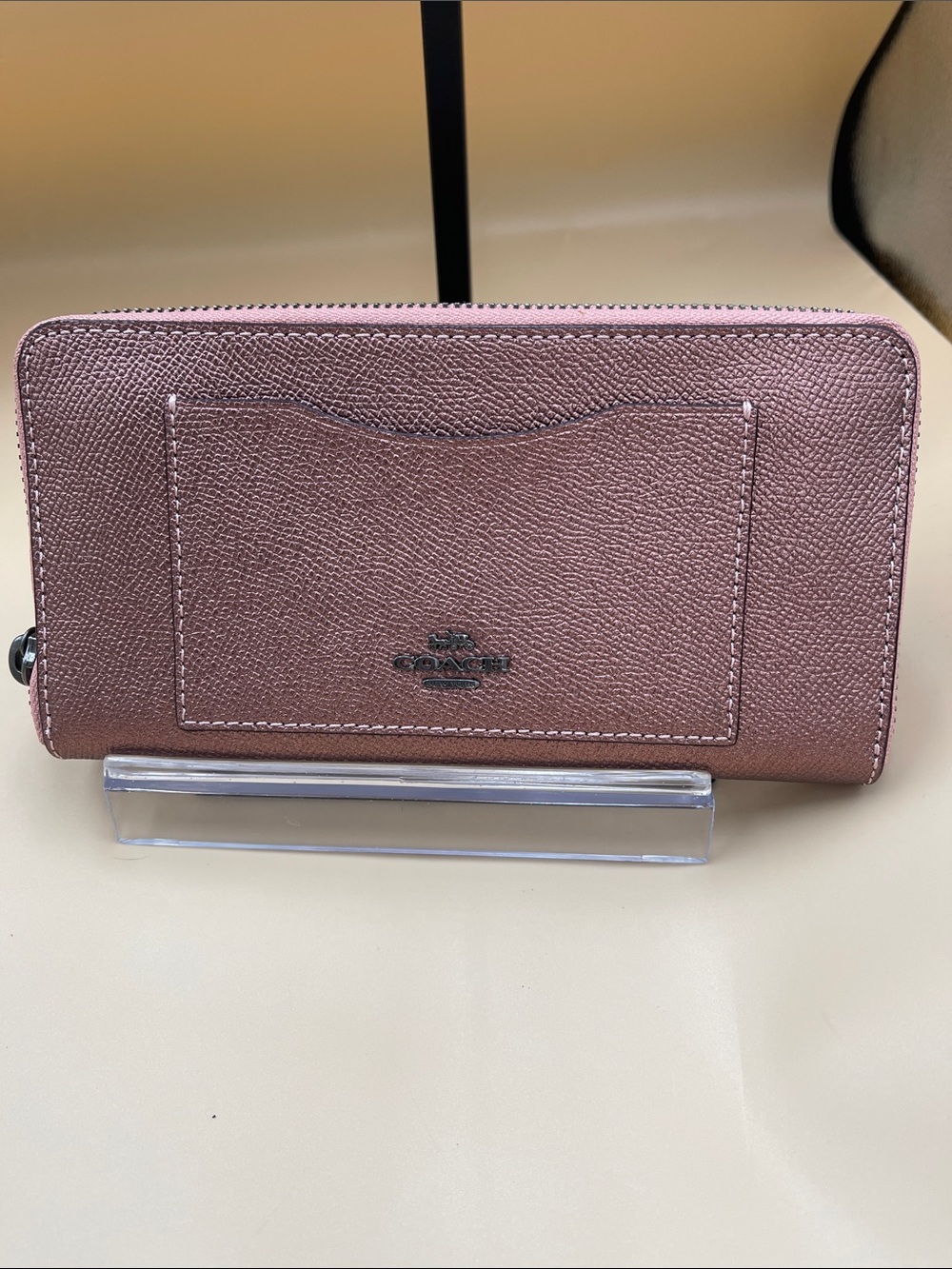 Coach Metallic Rose Zip-Around Wallet
